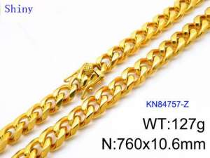 SS Gold-Plating Necklace - KN84757-Z