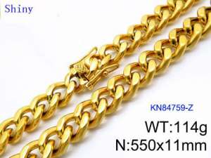 SS Gold-Plating Necklace - KN84759-Z