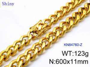 SS Gold-Plating Necklace - KN84760-Z