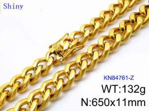 SS Gold-Plating Necklace - KN84761-Z