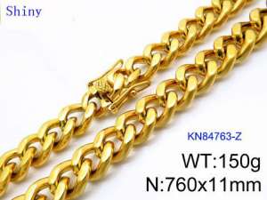 SS Gold-Plating Necklace - KN84763-Z
