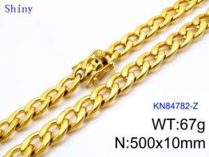 SS Gold-Plating Necklace - KN84782-Z