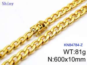 SS Gold-Plating Necklace - KN84784-Z