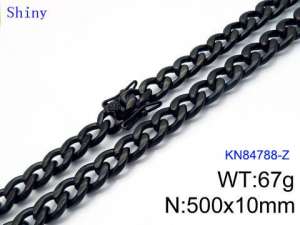 Stainless Steel Black-plating Necklace - KN84788-Z