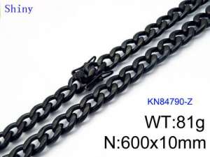 Stainless Steel Black-plating Necklace - KN84790-Z