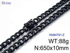 Stainless Steel Black-plating Necklace - KN84791-Z