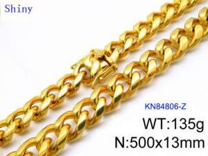 SS Gold-Plating Necklace - KN84806-Z
