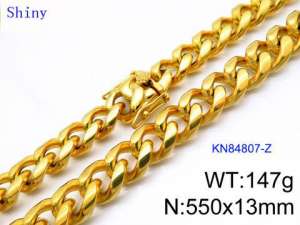 SS Gold-Plating Necklace - KN84807-Z