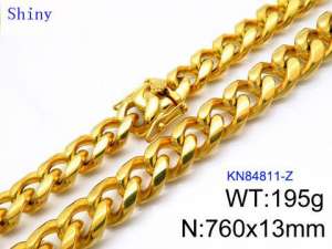 SS Gold-Plating Necklace - KN84811-Z