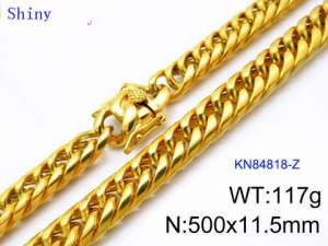 SS Gold-Plating Necklace - KN84818-Z