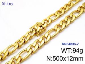 SS Gold-Plating Necklace - KN84836-Z
