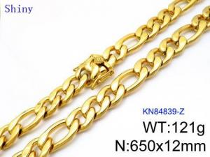 SS Gold-Plating Necklace - KN84839-Z