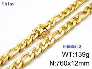 SS Gold-Plating Necklace - KN84841-Z