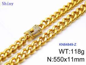 SS Gold-Plating Necklace - KN84849-Z