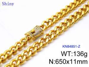 SS Gold-Plating Necklace - KN84851-Z