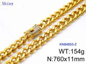 SS Gold-Plating Necklace - KN84853-Z