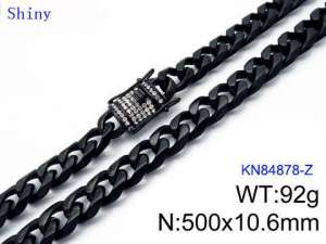 Stainless Steel Black-plating Necklace - KN84878-Z