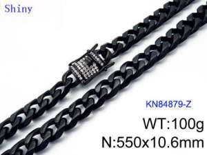 Stainless Steel Black-plating Necklace - KN84879-Z