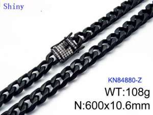 Stainless Steel Black-plating Necklace - KN84880-Z