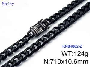 Stainless Steel Black-plating Necklace - KN84882-Z