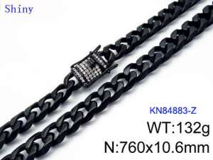 Stainless Steel Black-plating Necklace - KN84883-Z