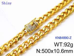 SS Gold-Plating Necklace - KN84890-Z