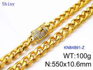 SS Gold-Plating Necklace - KN84891-Z