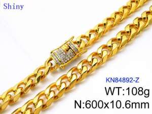 SS Gold-Plating Necklace - KN84892-Z