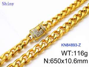 SS Gold-Plating Necklace - KN84893-Z