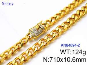 SS Gold-Plating Necklace - KN84894-Z