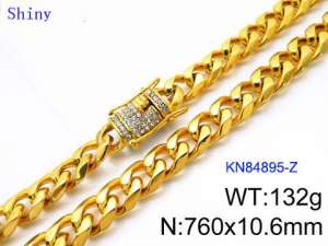 SS Gold-Plating Necklace - KN84895-Z