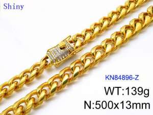 SS Gold-Plating Necklace - KN84896-Z