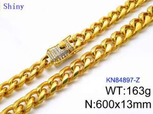 SS Gold-Plating Necklace - KN84897-Z