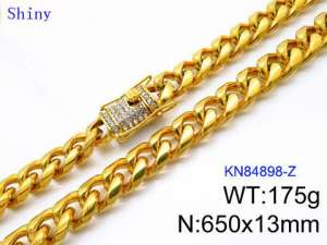 SS Gold-Plating Necklace - KN84898-Z