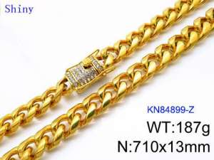 SS Gold-Plating Necklace - KN84899-Z