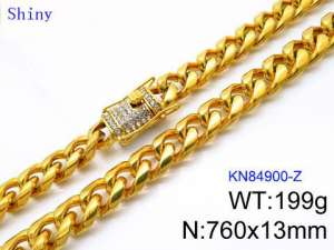 SS Gold-Plating Necklace - KN84900-Z