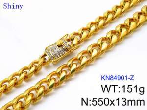 SS Gold-Plating Necklace - KN84901-Z