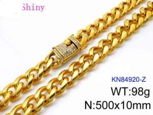 SS Gold-Plating Necklace - KN84920-Z