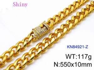 SS Gold-Plating Necklace - KN84921-Z