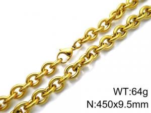 SS Gold-Plating Necklace - KN87084-Z
