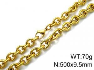 SS Gold-Plating Necklace - KN87085-Z