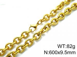 SS Gold-Plating Necklace - KN87087-Z