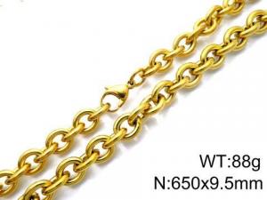 SS Gold-Plating Necklace - KN87088-Z