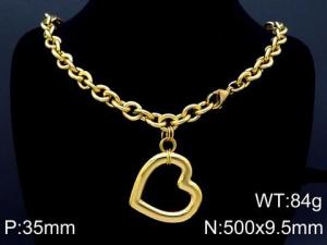 SS Gold-Plating Necklace - KN87098-Z