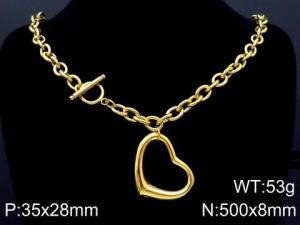 SS Gold-Plating Necklace - KN87100-Z