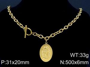 SS Gold-Plating Necklace - KN87115-Z