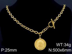 SS Gold-Plating Necklace - KN87127-Z