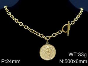 SS Gold-Plating Necklace - KN87129-Z
