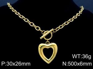 SS Gold-Plating Necklace - KN87137-Z