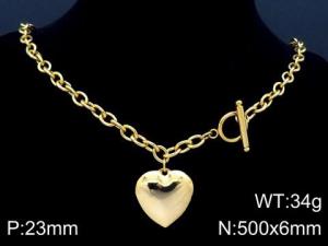 SS Gold-Plating Necklace - KN87139-Z